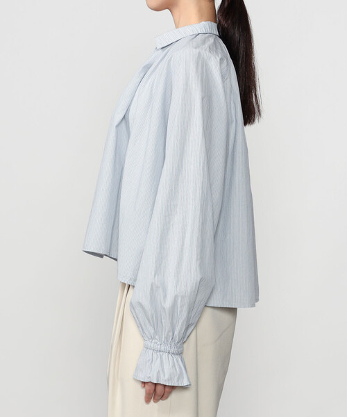 Bshop(ビショップ)の「INDIA INDUSTRY | コットン 長袖スキッパーシャツ STRIPE WOMEN(シャツ/ブラウス・レディース・ブルー系その他・1)」の10枚目の写真