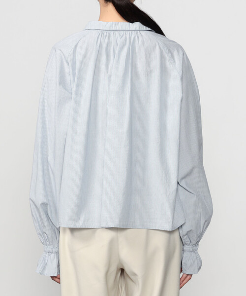 Bshop(ビショップ)の「INDIA INDUSTRY | コットン 長袖スキッパーシャツ STRIPE WOMEN(シャツ/ブラウス・レディース・ブルー系その他・1)」の11枚目の写真