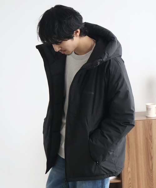 CONVERSE（コンバース）の「【CONVERSE／コンバース】撥水・防風 中綿ポリリップパテッドパーカー ブルゾン（ダウンジャケット/コート・メンズ・ベージュ/ブラック・L/XL/M）」の9枚目の写真