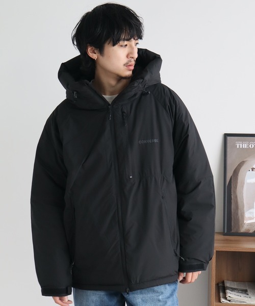 CONVERSE（コンバース）の「【CONVERSE／コンバース】撥水・防風 中綿ポリリップパテッドパーカー ブルゾン（ダウンジャケット/コート・メンズ・ベージュ/ブラック・L/XL/M）」の7枚目の写真