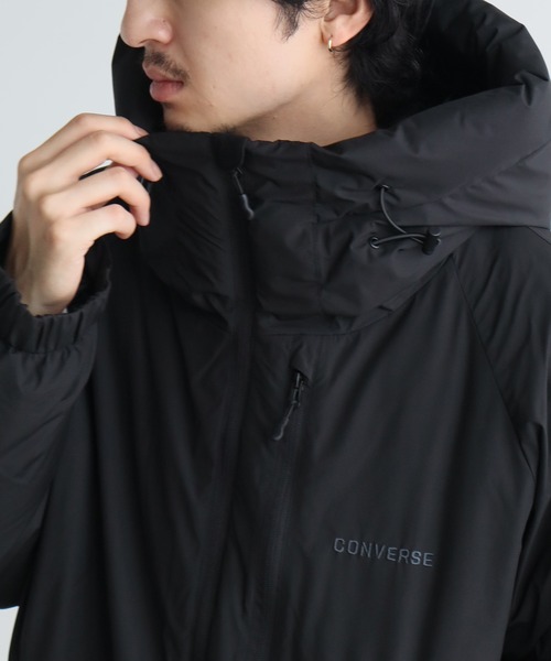 CONVERSE（コンバース）の「【CONVERSE／コンバース】撥水・防風 中綿ポリリップパテッドパーカー ブルゾン（ダウンジャケット/コート・メンズ・ベージュ/ブラック・L/XL/M）」の4枚目の写真