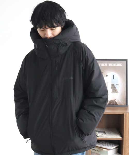 CONVERSE（コンバース）の「【CONVERSE／コンバース】撥水・防風 中綿ポリリップパテッドパーカー ブルゾン（ダウンジャケット/コート・メンズ・ベージュ/ブラック・L/XL/M）」の3枚目の写真