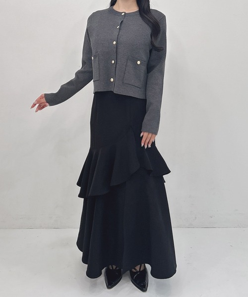 SOELA(ソエラ)の「金ボタンスポンディッシュニットカーディガン(カーディガン/ボレロ・レディース・ブラック/ブラウン/レッド/アイボリー/チャコールグレー/グレー・FREE)」の21枚目の写真