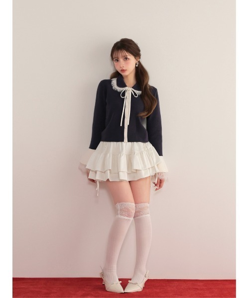 M me eme(エムミーエメ)の「Double frill matte satin skirt(eme11172)(スカート・レディース・ホワイト/アイボリー・FREE)」の11枚目の写真