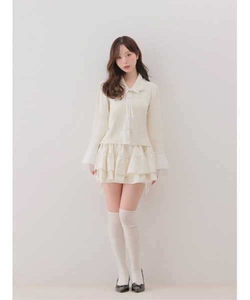 M me eme(エムミーエメ)の「Double frill matte satin skirt(eme11172)(スカート・レディース・ホワイト/アイボリー・FREE)」の15枚目の写真