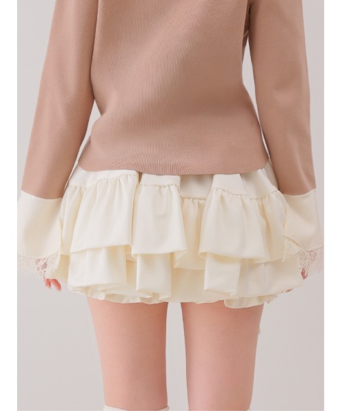 M me eme(エムミーエメ)の「Double frill matte satin skirt(eme11172)(スカート・レディース・ホワイト/アイボリー・FREE)」の19枚目の写真
