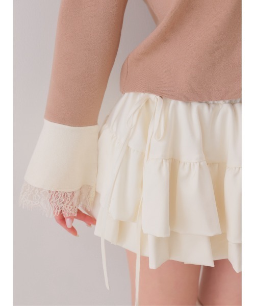 M me eme(エムミーエメ)の「Double frill matte satin skirt(eme11172)(スカート・レディース・ホワイト/アイボリー・FREE)」の20枚目の写真