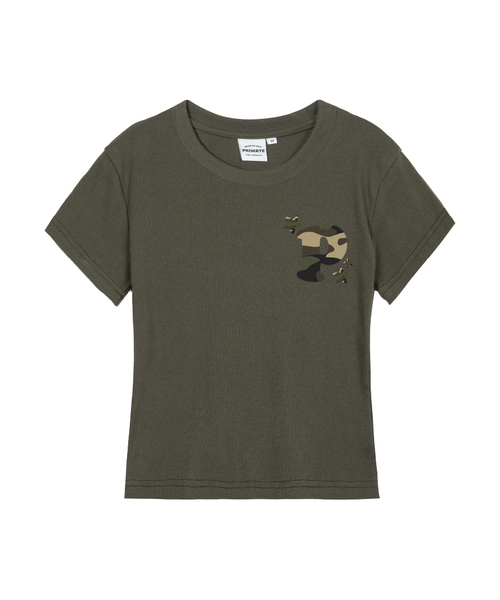 PRIMATE(プライメイト)の「ENCODE レディース スリムフィット 半袖Tシャツ 5 COLORS(Tシャツ/カットソー・レディース・クリーム/ホワイト/ブラック/チャコール/カーキ・MEDIUM/SMALL/LARGE)」の5枚目の写真