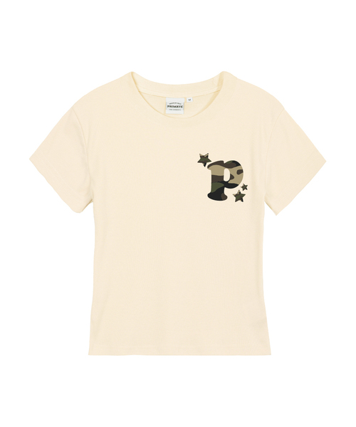 PRIMATE(プライメイト)の「ENCODE レディース スリムフィット 半袖Tシャツ 5 COLORS(Tシャツ/カットソー・レディース・クリーム/ホワイト/ブラック/チャコール/カーキ・MEDIUM/SMALL/LARGE)」の4枚目の写真
