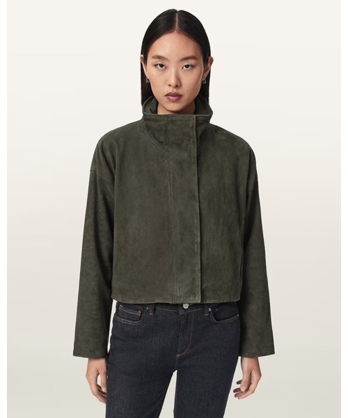 ALLSAINTS(オールセインツ)の「RYDER SUEDE JACKET | RYDER スエード ジャケット(その他アウター・レディース・カーキ・S/XS)」の1枚目の写真