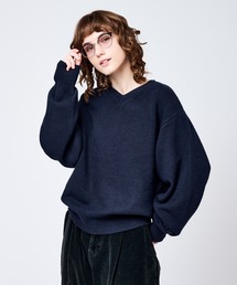 V-NECK WOOL LIKE KNIT / Vネックウールライクニット