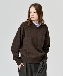 V-NECK WOOL LIKE KNIT / Vネックウールライクニット