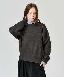 V-NECK WOOL LIKE KNIT / Vネックウールライクニット