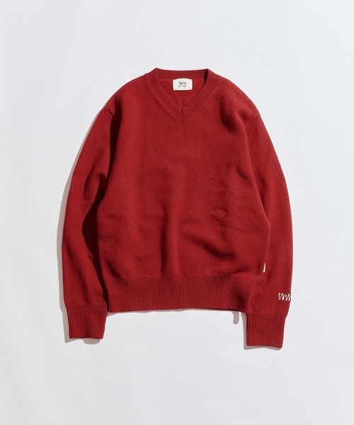 WETTEMPT(ウィテンプト)の「V-NECK WOOL LIKE KNIT / Vネックウールライクニット(ニット/セーター・メンズ・ブラウン/ネイビー/イエロー/ブラック/チャコールグレー/レッド・LARGE/SMALL/MEDIUM)」の10枚目の写真