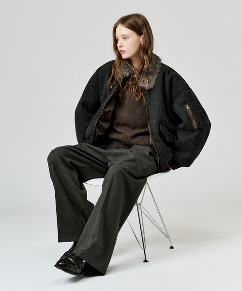 WETTEMPT(ウィテンプト)の「V-NECK WOOL LIKE KNIT / Vネックウールライクニット(ニット/セーター・メンズ・ブラウン/ネイビー/イエロー/ブラック/チャコールグレー/レッド・LARGE/SMALL/MEDIUM)」の7枚目の写真