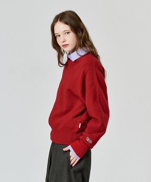 WETTEMPT(ウィテンプト)の「V-NECK WOOL LIKE KNIT / Vネックウールライクニット(ニット/セーター・メンズ・ブラウン/ネイビー/イエロー/ブラック/チャコールグレー/レッド・LARGE/SMALL/MEDIUM)」の11枚目の写真
