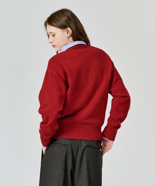WETTEMPT(ウィテンプト)の「V-NECK WOOL LIKE KNIT / Vネックウールライクニット(ニット/セーター・メンズ・ブラウン/ネイビー/イエロー/ブラック/チャコールグレー/レッド・LARGE/SMALL/MEDIUM)」の15枚目の写真
