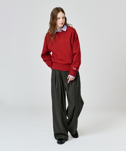WETTEMPT(ウィテンプト)の「V-NECK WOOL LIKE KNIT / Vネックウールライクニット(ニット/セーター・メンズ・ブラウン/ネイビー/イエロー/ブラック/チャコールグレー/レッド・LARGE/SMALL/MEDIUM)」の17枚目の写真