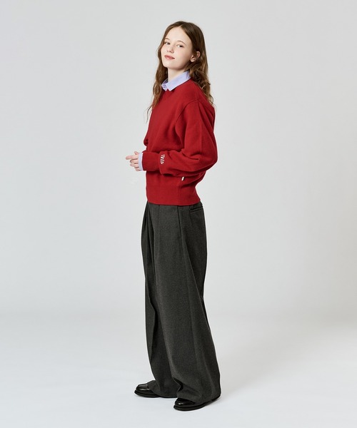 WETTEMPT(ウィテンプト)の「V-NECK WOOL LIKE KNIT / Vネックウールライクニット(ニット/セーター・メンズ・ブラウン/ネイビー/イエロー/ブラック/チャコールグレー/レッド・LARGE/SMALL/MEDIUM)」の18枚目の写真
