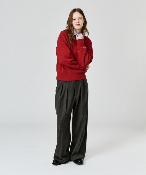 WETTEMPT(ウィテンプト)の「V-NECK WOOL LIKE KNIT / Vネックウールライクニット(ニット/セーター・メンズ・ブラウン/ネイビー/イエロー/ブラック/チャコールグレー/レッド・LARGE/SMALL/MEDIUM)」の20枚目の写真