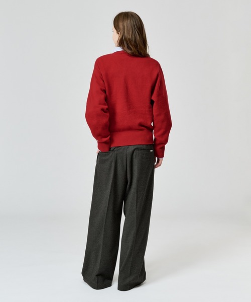 WETTEMPT(ウィテンプト)の「V-NECK WOOL LIKE KNIT / Vネックウールライクニット(ニット/セーター・メンズ・ブラウン/ネイビー/イエロー/ブラック/チャコールグレー/レッド・LARGE/SMALL/MEDIUM)」の21枚目の写真