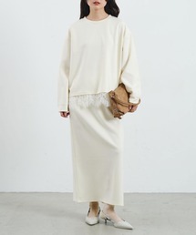 LACE HEM TOP AND SKIRT SET