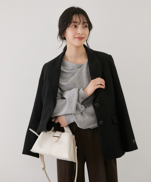 VIS(ビス)の「ワンポイント刺繍入りドレープスウェットプルオーバー(スウェット・レディース・サックスブルー/キナリ/ブラック/ライトグレー・FREE)」の10枚目の写真