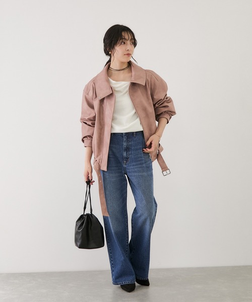VIS(ビス)の「ワンポイント刺繍入りドレープスウェットプルオーバー(スウェット・レディース・サックスブルー/キナリ/ブラック/ライトグレー・FREE)」の5枚目の写真