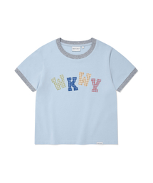 MUN.S スリム ベビーサークル リンガー 半袖Tシャツ SKYブルー