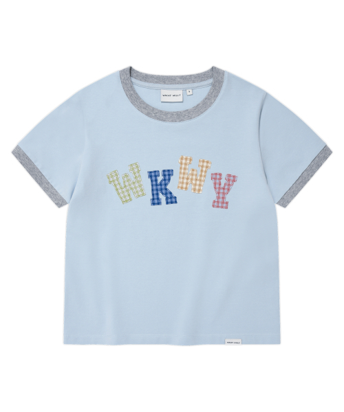 Wacky WiLLy(ワッキーウィリー)の「MUN.S スリム ベビーサークル リンガー 半袖Tシャツ SKYブルー(Tシャツ/カットソー・レディース・その他・SMALL/MEDIUM)」の2枚目の写真