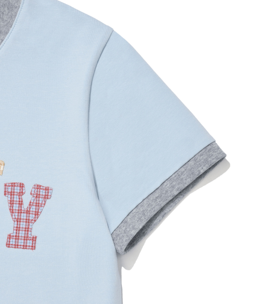 Wacky WiLLy(ワッキーウィリー)の「MUN.S スリム ベビーサークル リンガー 半袖Tシャツ SKYブルー(Tシャツ/カットソー・レディース・その他・SMALL/MEDIUM)」の4枚目の写真