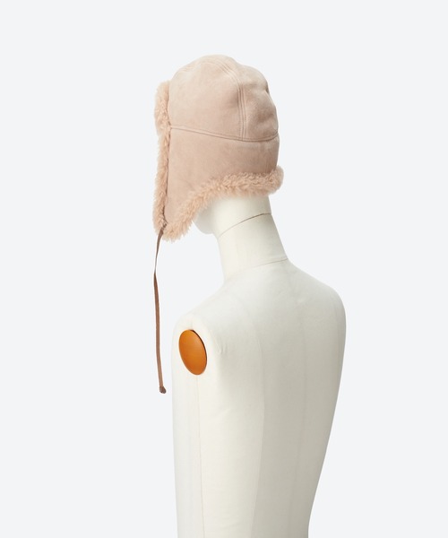 KIJIMA TAKAYUKI（キジマ　タカユキ）の「MOUTON AVIATOR CAP (SUEDE)（キャップ・レディース・ベージュ・FREE）」の3枚目の写真