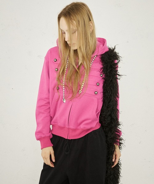 FTW（エフティダブリュー）の「NAPOLEON ZIP HOODIE（パーカー・レディース・グレー/ブラック/ピンク・LARGE/SMALL/MEDIUM）」の3枚目の写真