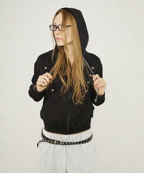 FTW（エフティダブリュー）の「NAPOLEON ZIP HOODIE（パーカー・レディース・グレー/ブラック/ピンク・LARGE/SMALL/MEDIUM）」の5枚目の写真