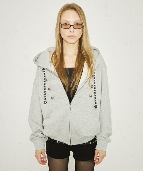 FTW（エフティダブリュー）の「NAPOLEON ZIP HOODIE（パーカー・レディース・グレー/ブラック/ピンク・LARGE/SMALL/MEDIUM）」の14枚目の写真