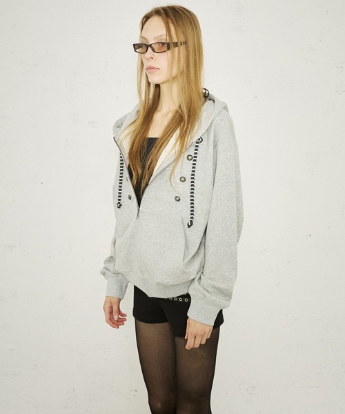 FTW（エフティダブリュー）の「NAPOLEON ZIP HOODIE（パーカー・レディース・グレー/ブラック/ピンク・LARGE/SMALL/MEDIUM）」の15枚目の写真