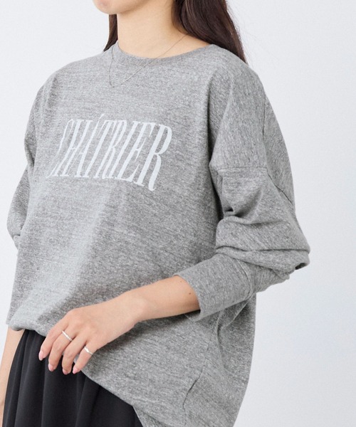 MICA&DEAL(マイカ&ディール)の「"CHATRIER"ロゴプリントロングTシャツ(Tシャツ/カットソー・レディース・オフホワイト/グレー/ライトブルー・FREE)」の7枚目の写真