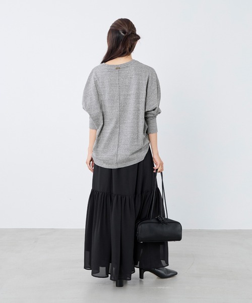 MICA&DEAL(マイカ&ディール)の「"CHATRIER"ロゴプリントロングTシャツ(Tシャツ/カットソー・レディース・オフホワイト/グレー/ライトブルー・FREE)」の12枚目の写真