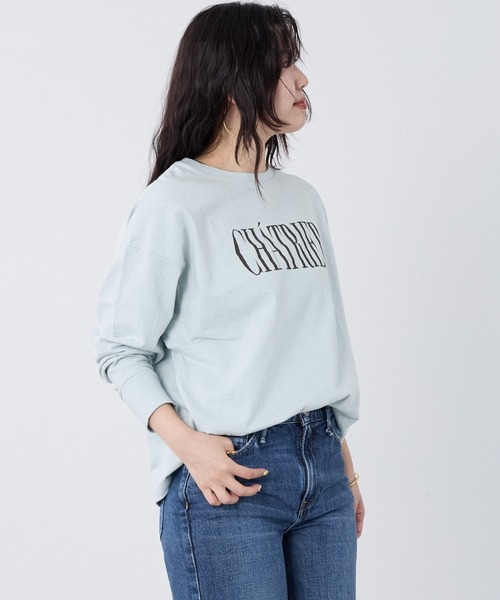 MICA&DEAL(マイカ&ディール)の「"CHATRIER"ロゴプリントロングTシャツ(Tシャツ/カットソー・レディース・オフホワイト/グレー/ライトブルー・FREE)」の16枚目の写真