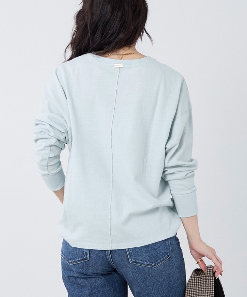 MICA&DEAL(マイカ&ディール)の「"CHATRIER"ロゴプリントロングTシャツ(Tシャツ/カットソー・レディース・オフホワイト/グレー/ライトブルー・FREE)」の17枚目の写真