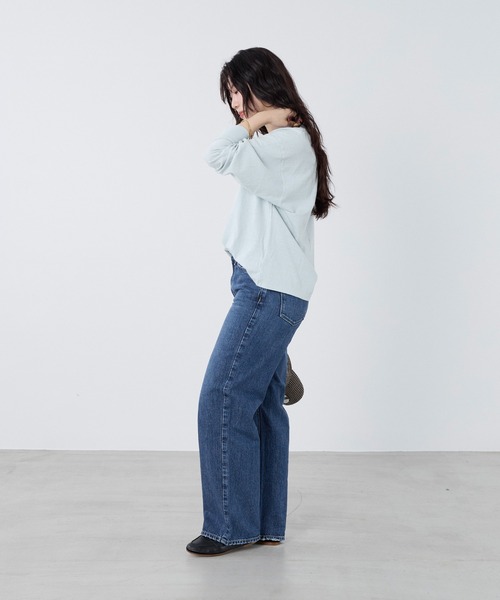 MICA&DEAL(マイカ&ディール)の「"CHATRIER"ロゴプリントロングTシャツ(Tシャツ/カットソー・レディース・オフホワイト/グレー/ライトブルー・FREE)」の20枚目の写真