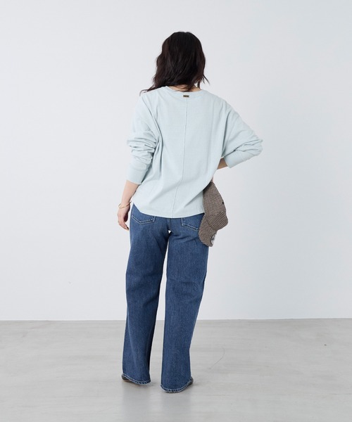 MICA&DEAL(マイカ&ディール)の「"CHATRIER"ロゴプリントロングTシャツ(Tシャツ/カットソー・レディース・オフホワイト/グレー/ライトブルー・FREE)」の21枚目の写真