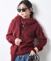フード付クルーネックニット<大きいサイズ有>シックスタイル
