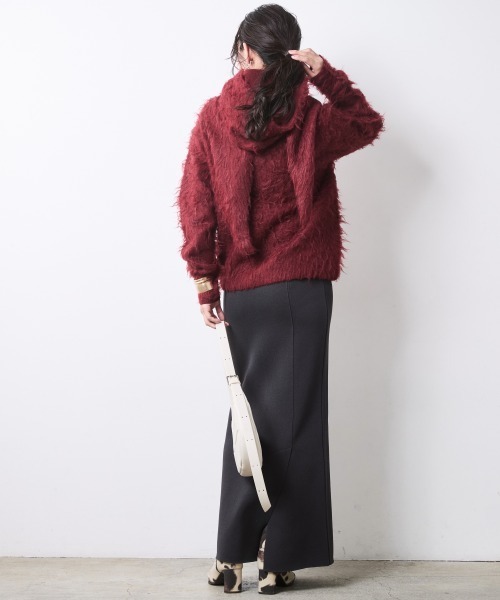 CHIC STYLE（シックスタイル）の「フード付クルーネックニット＜大きいサイズ有＞シックスタイル（ニット/セーター・レディース・ワイン/チャコール/アイボリー・5L/4L/3L/LL/L/M）」の17枚目の写真