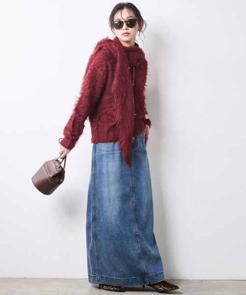 CHIC STYLE（シックスタイル）の「フード付クルーネックニット＜大きいサイズ有＞シックスタイル（ニット/セーター・レディース・ワイン/チャコール/アイボリー・5L/4L/3L/LL/L/M）」の20枚目の写真