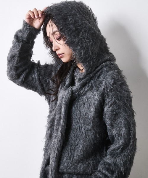 CHIC STYLE（シックスタイル）の「フード付クルーネックニット＜大きいサイズ有＞シックスタイル（ニット/セーター・レディース・ワイン/チャコール/アイボリー・5L/4L/3L/LL/L/M）」の14枚目の写真