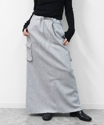 スウェットライク ロングカーゴスカート SWEAT-LIKE CARGO LONG SKIRT