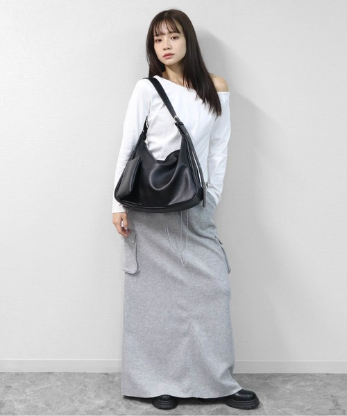 THE CELL.(ザセルドット)の「スウェットライク ロングカーゴスカート SWEAT-LIKE CARGO LONG SKIRT(スカート・レディース・ブラック/杢グレー・FREE)」の21枚目の写真