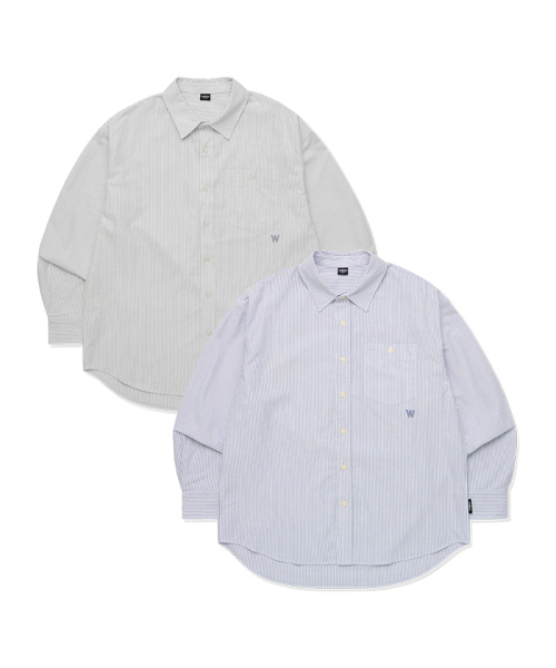LIFE WORK（ライフワーク）の「ミニマルストライプオックスフォードシャツ（シャツ/ブラウス・メンズ・ブルー/ライトグレー・LARGE/MEDIUM）」の3枚目の写真