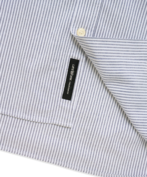 LIFE WORK（ライフワーク）の「ミニマルストライプオックスフォードシャツ（シャツ/ブラウス・メンズ・ブルー/ライトグレー・LARGE/MEDIUM）」の6枚目の写真